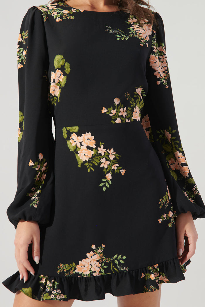 Jasleen Floral Ruffle Flounce Mini Dress