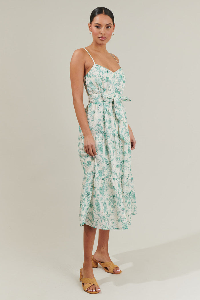 Jaya Floral Tiered Midi Dress