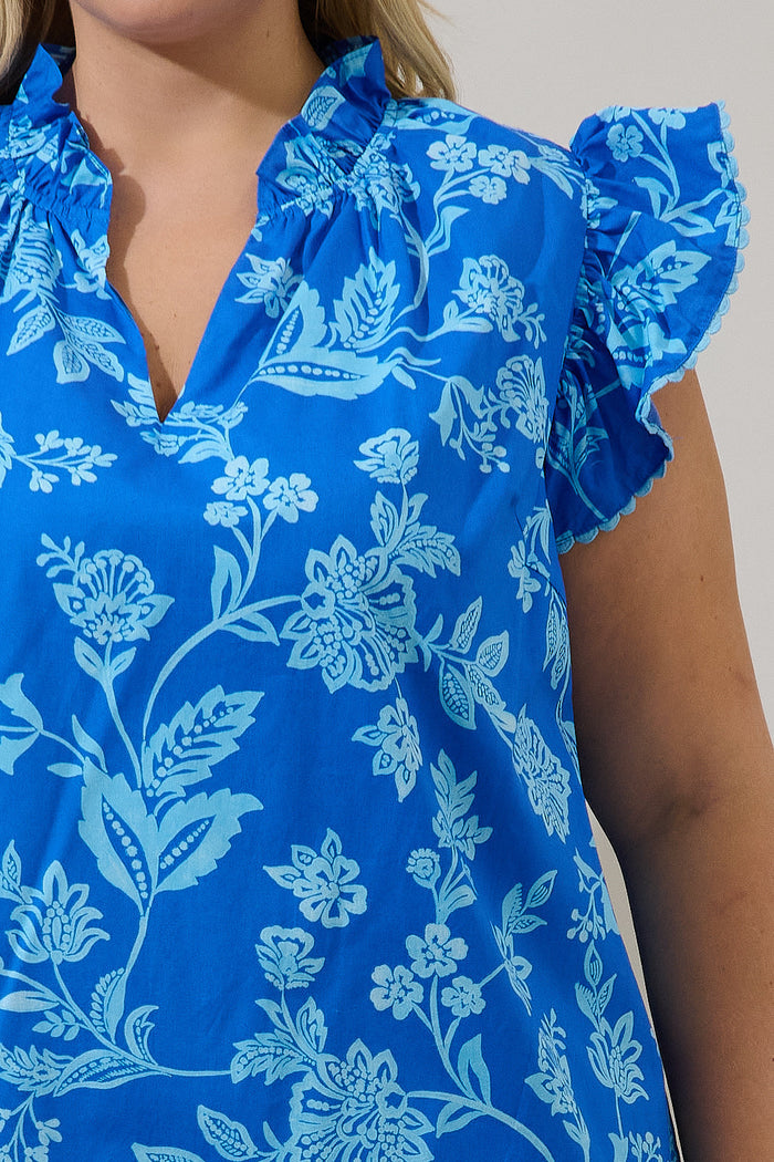 Jazzy Ruffle Top Curve Persa Floral
