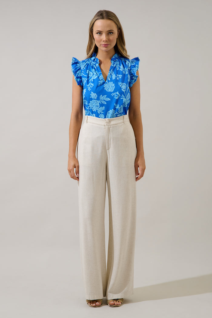 Jazzy Ruffle Top Persa Floral