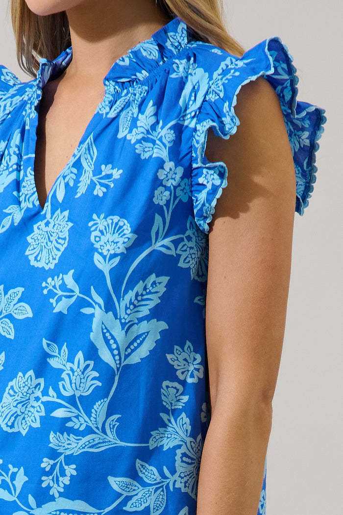Jazzy Ruffle Top Persa Floral
