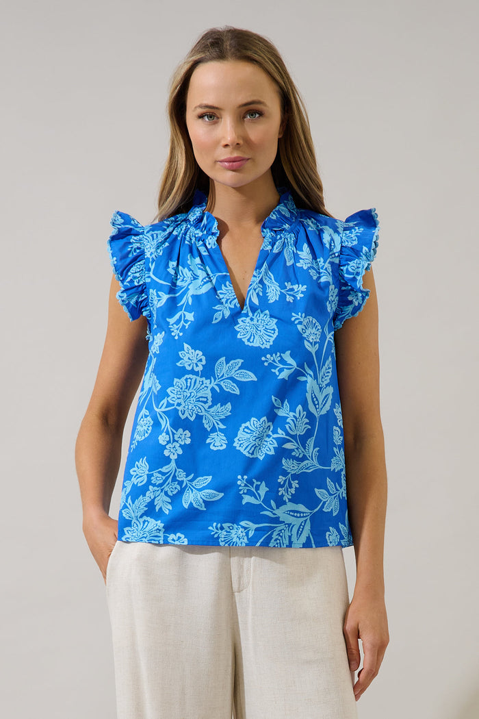 Jazzy Ruffle Top Persa Floral