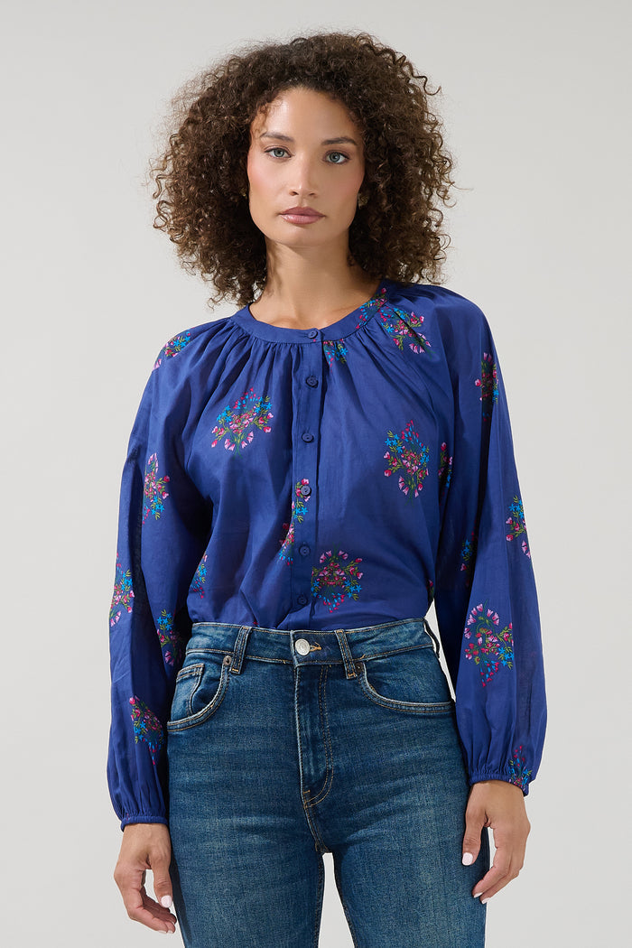 Jennis Button Down Top Bouquet