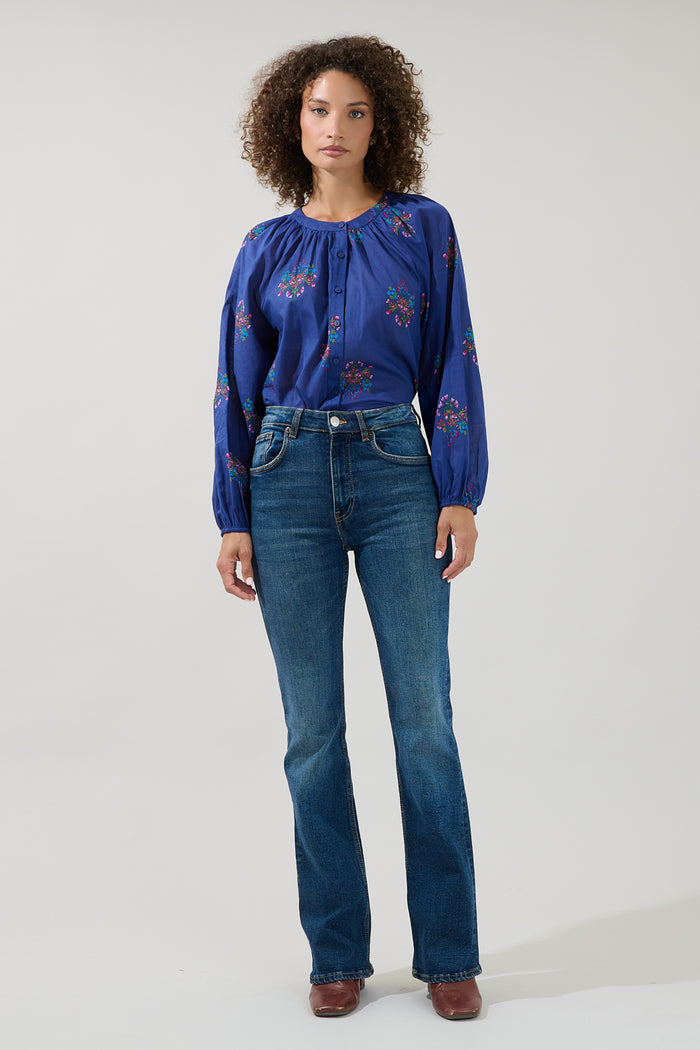 Jennis Button Down Top Bouquet