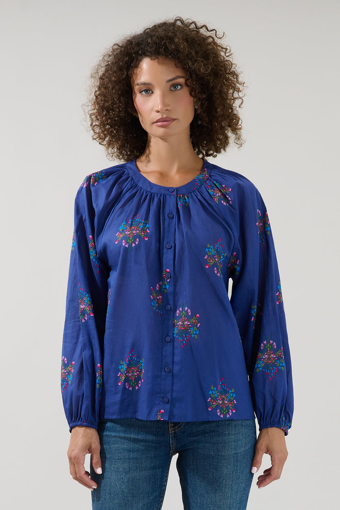 Jennis Button Down Top Bouquet