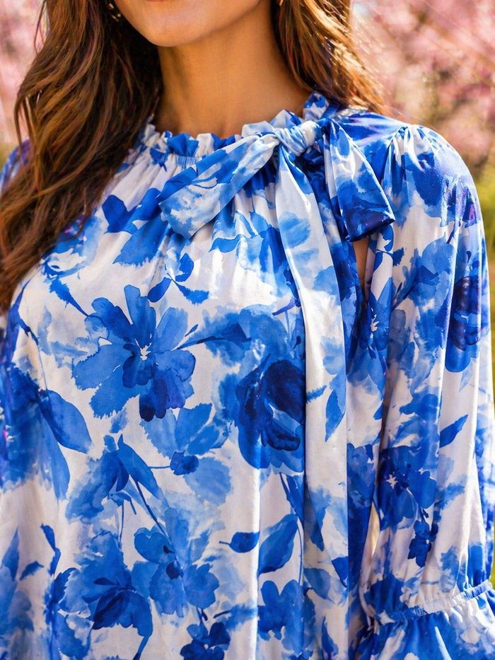 Jocelyn Royal Blue Floral Dress