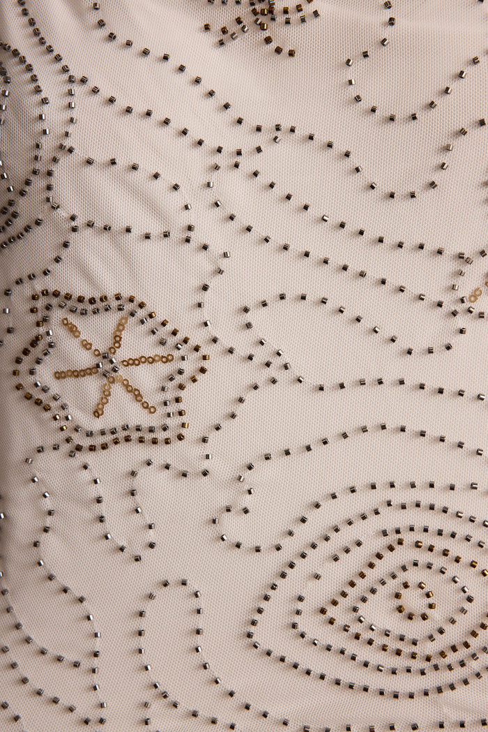 Additional view of the Julia White Beaded Maxi Skirt from a different perspective.