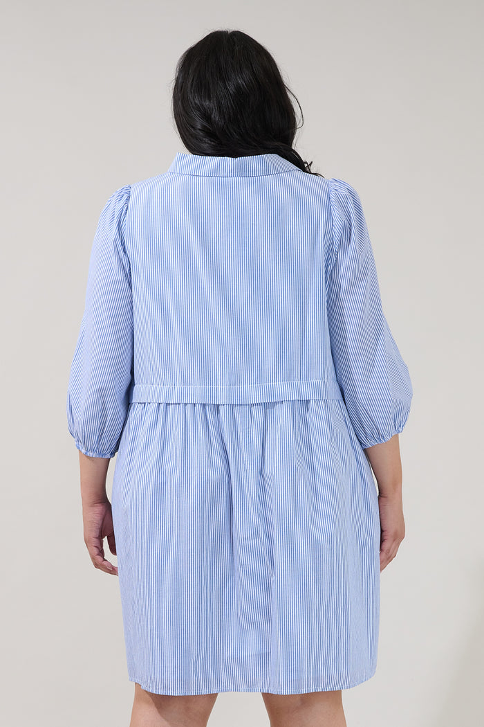 Jurane Long Sleeve Mini Dress Stripe Curve