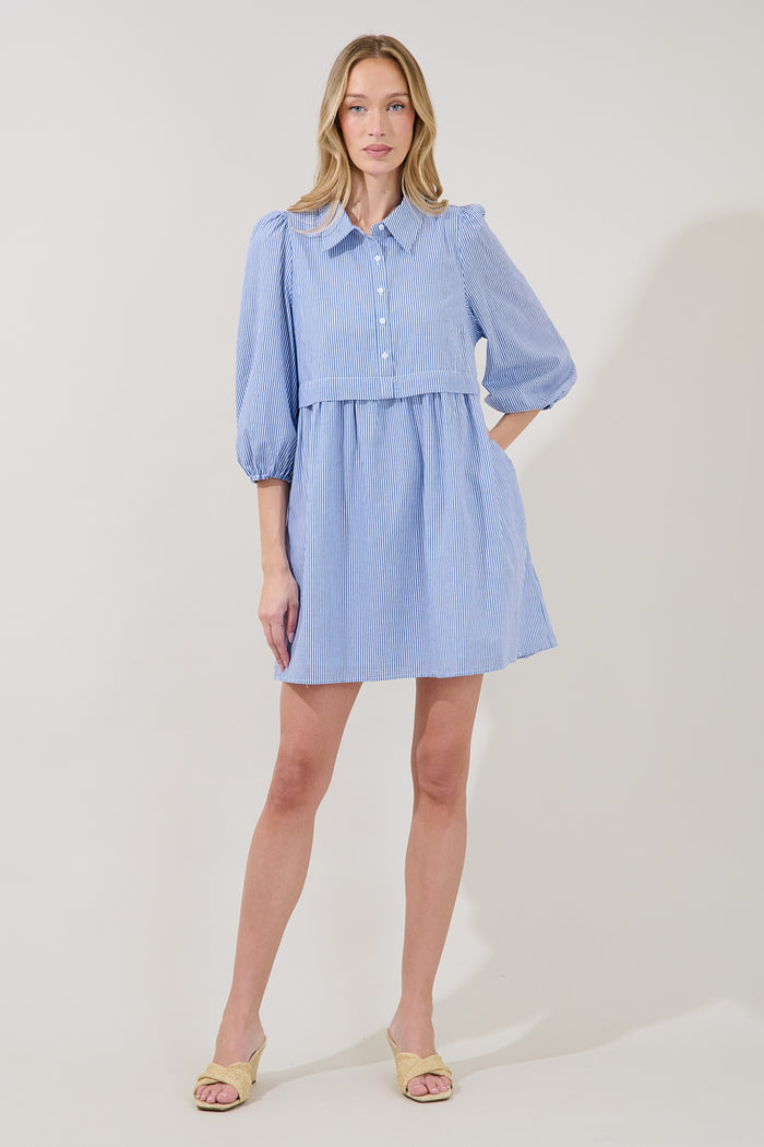 Jurane Long Sleeve Mini Dress Stripe