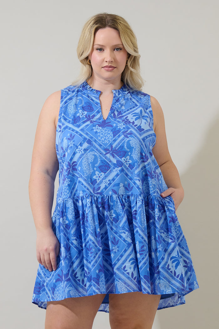Kaidy Tropical Loly Trapeze Mini Dress Curve