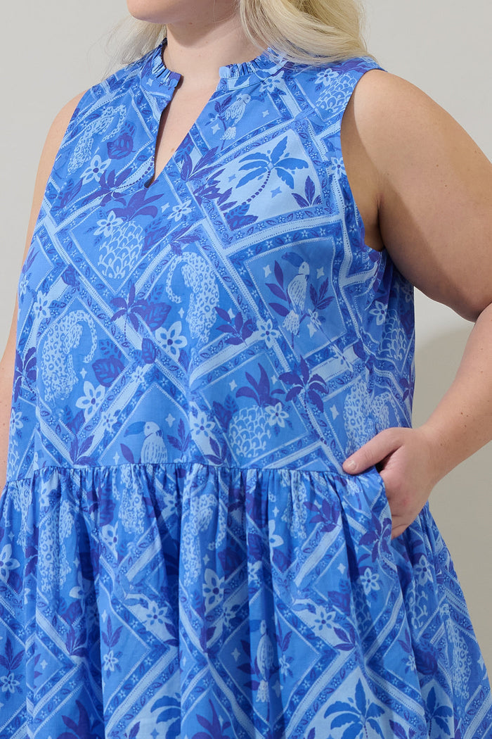 Kaidy Tropical Loly Trapeze Mini Dress Curve