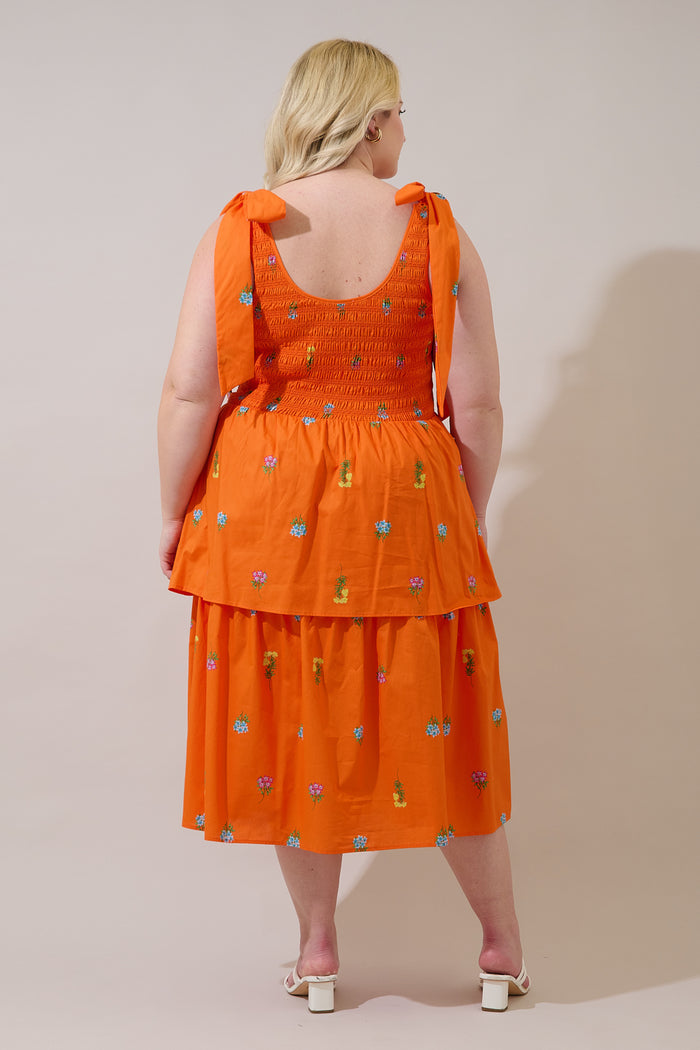 Kasia Smocked Midi Dress Denvie Floral Curve