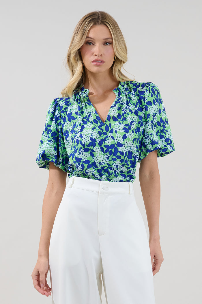 Kelley Bubble Sleeve Blouse Floral
