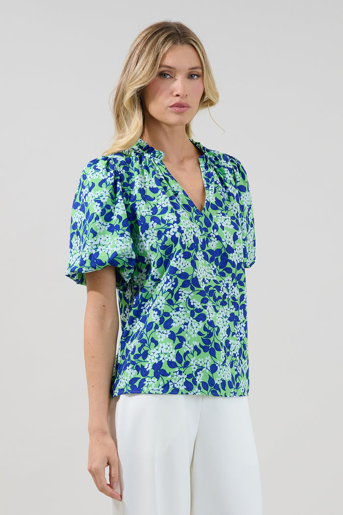 Kelley Bubble Sleeve Blouse Floral