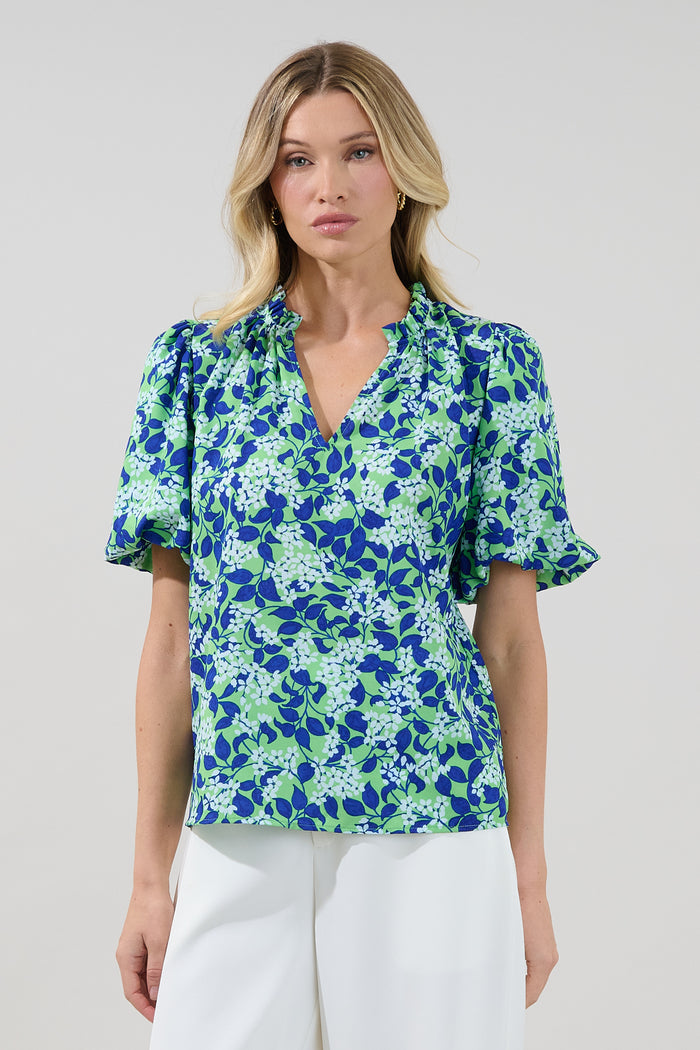 Kelley Bubble Sleeve Blouse Floral