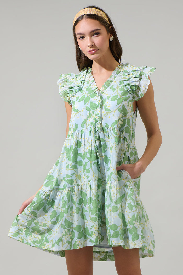 Kiany Floral Marlan Ruffle Mini Dress