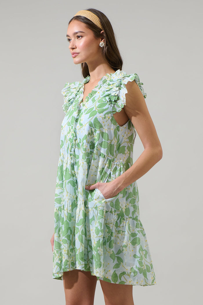 Kiany Floral Marlan Ruffle Mini Dress