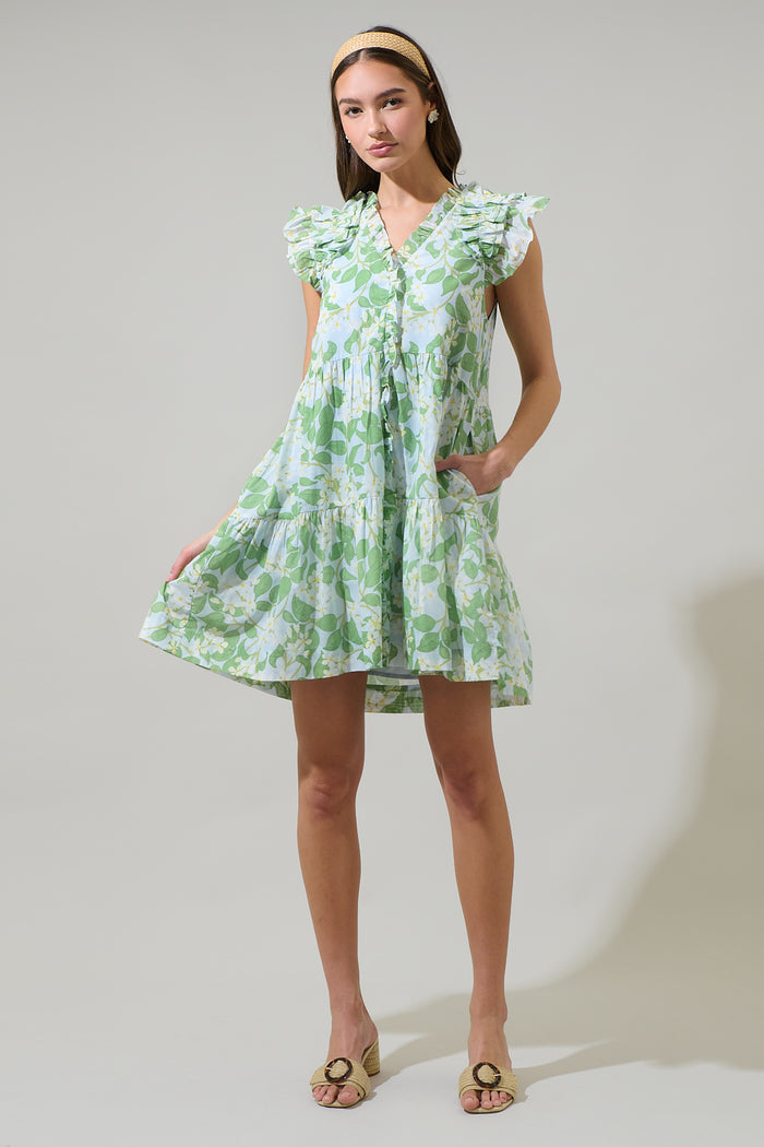 Kiany Floral Marlan Ruffle Mini Dress