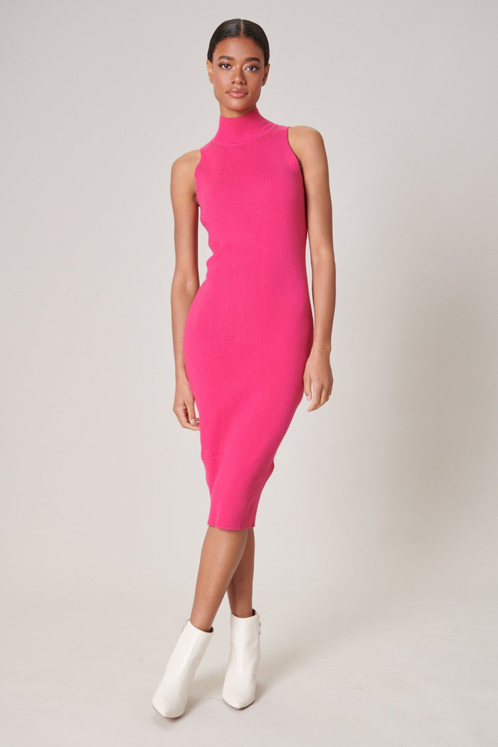 Kieran Ribbed Knit Turtleneck Sweater Dress