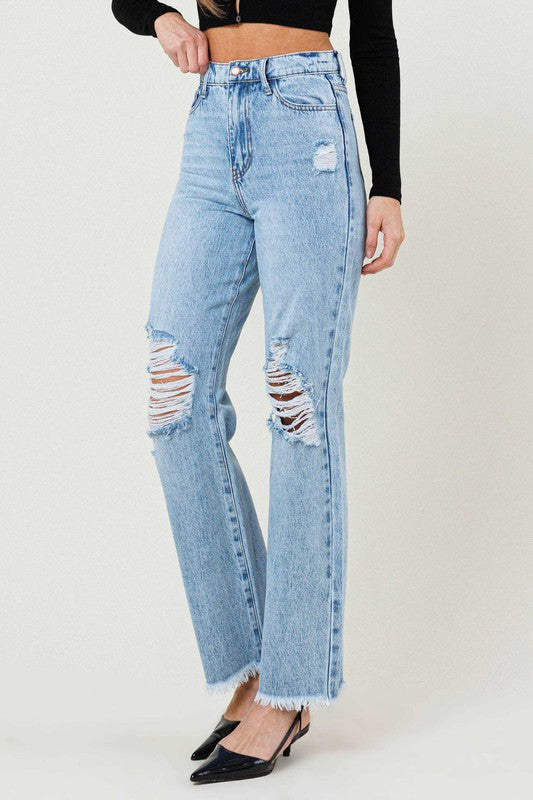 Kristi Distressed Wide Leg - SexyModest Boutique