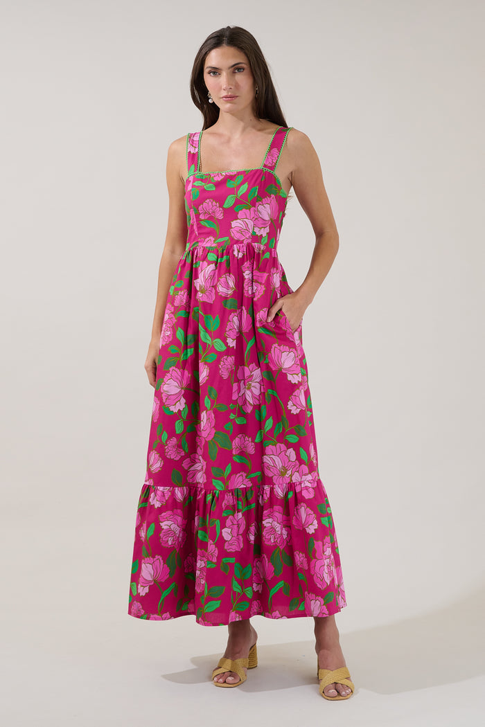 Krisy Sleeveless Maxi Dress Floral