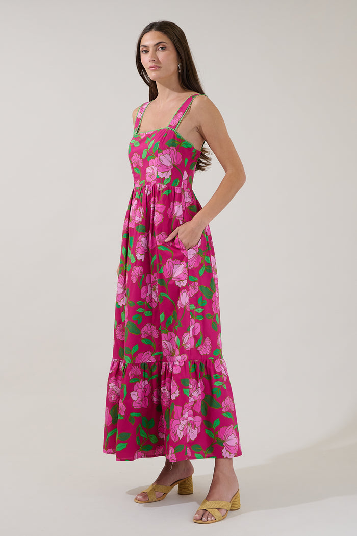 Krisy Sleeveless Maxi Dress Floral