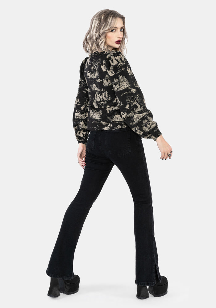 Lacelle Cotton Smock Print Blouse
