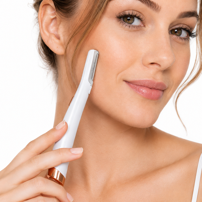 Compact battery-powered ladies shaver for face with non-slip grip and travel-friendly design for quick beauty touch-ups daily