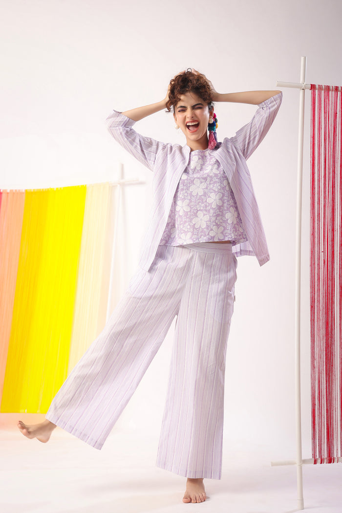 Lavender Meadows Cotton Shrug  Set