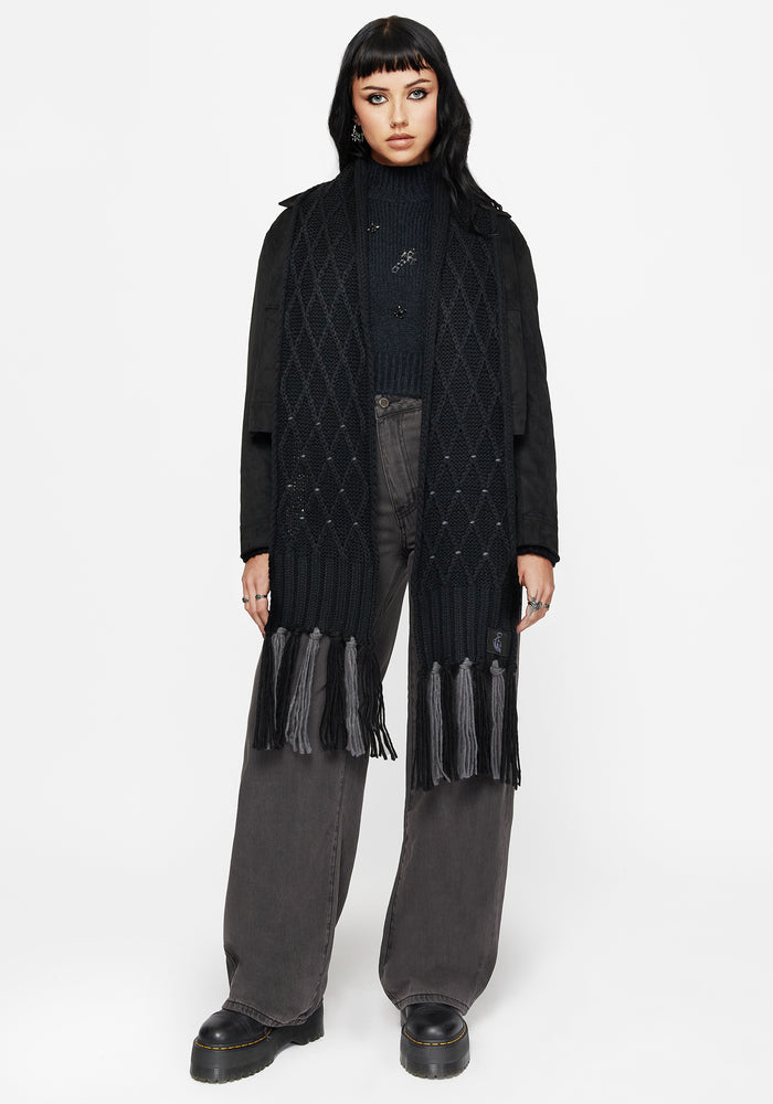 Layla Criss Cross Black Scarf