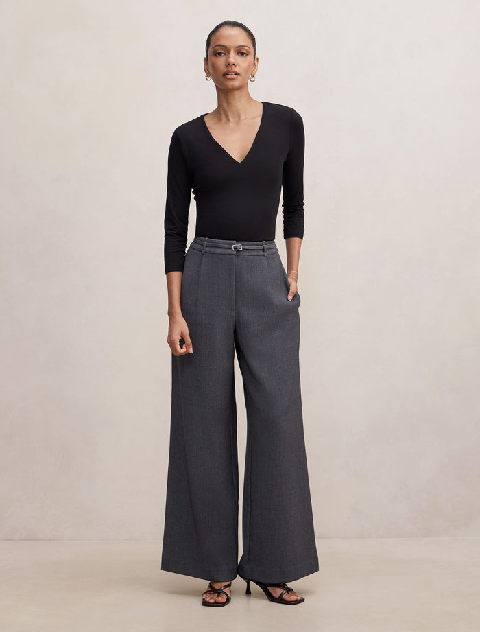 Lena Petite High Waist Wide Leg Pants Forever New