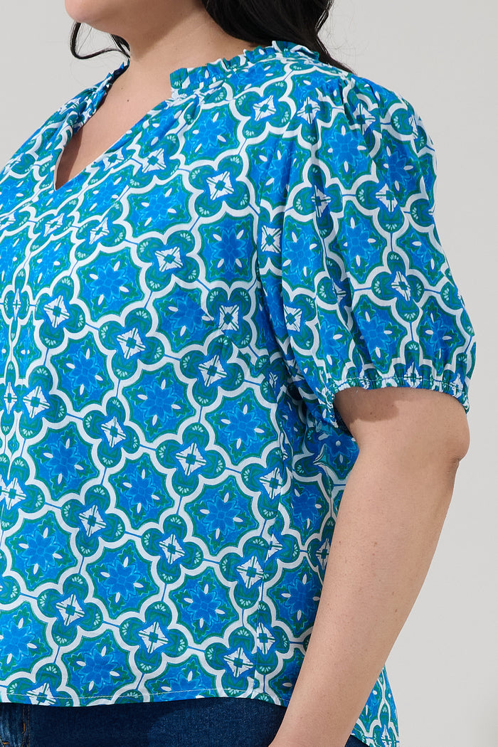 Leonor Short Sleeve Top Tile Curve