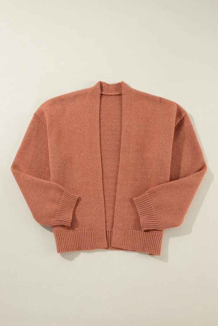 Shop Light French Beige Drop Shoulder Open Front Cropped Cardigan at eAura