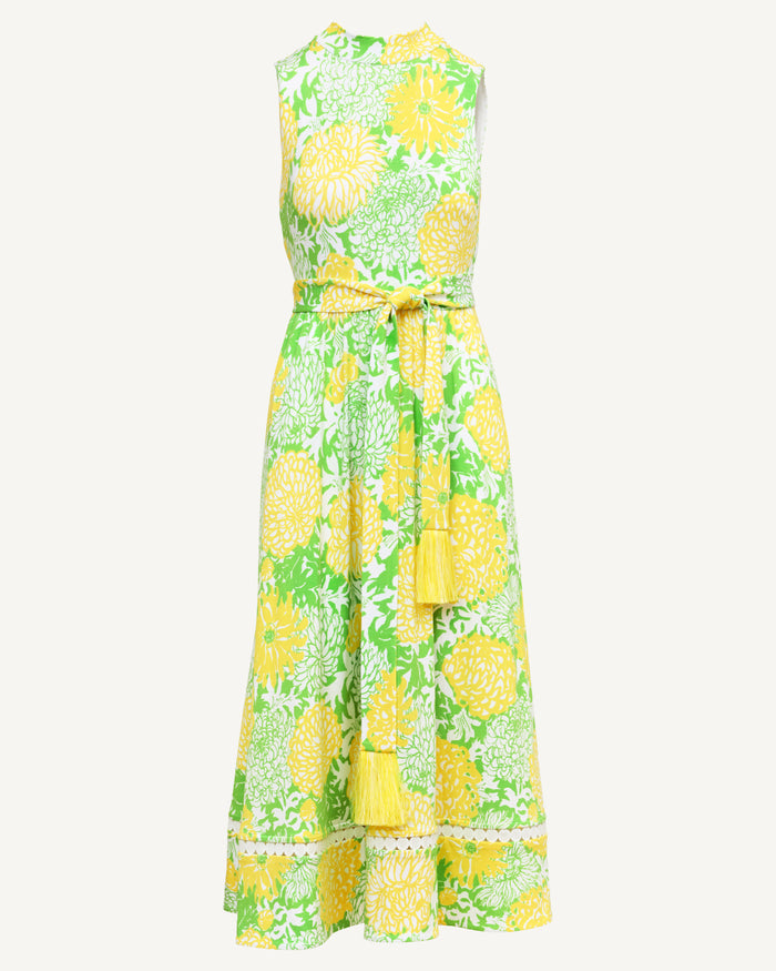 Lilly Pulitzer Colman Midi Dress - Crocodile Green Mumbo Jumbo