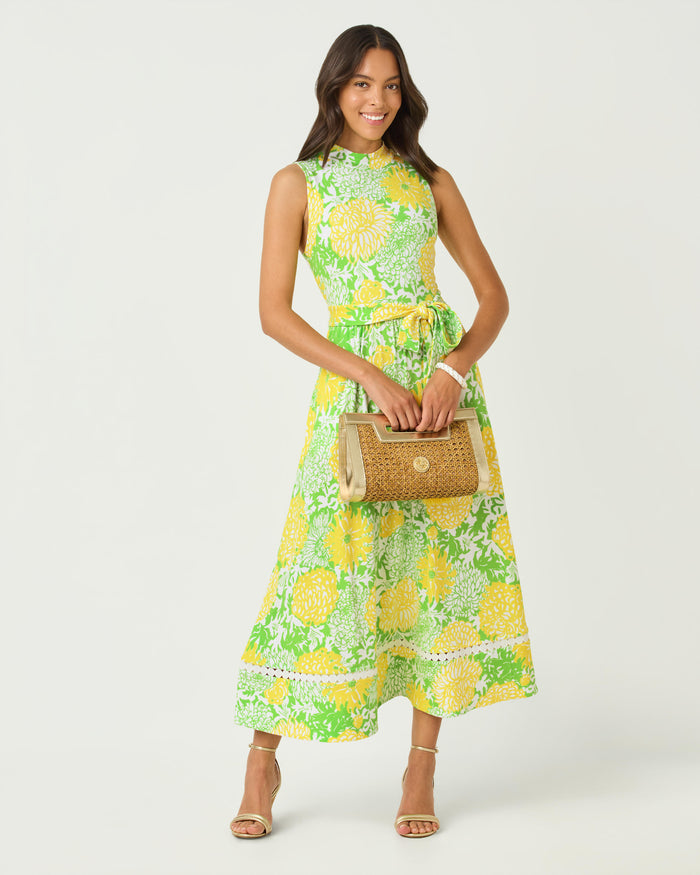 Lilly Pulitzer Colman Midi Dress - Crocodile Green Mumbo Jumbo