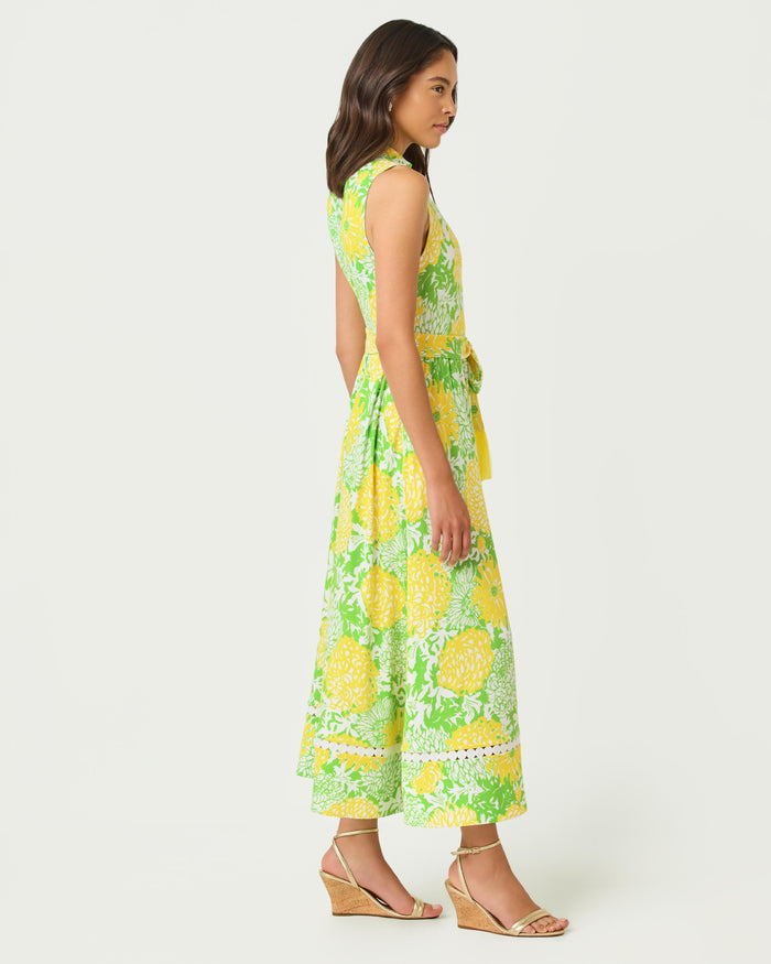 Lilly Pulitzer Colman Midi Dress - Crocodile Green Mumbo Jumbo