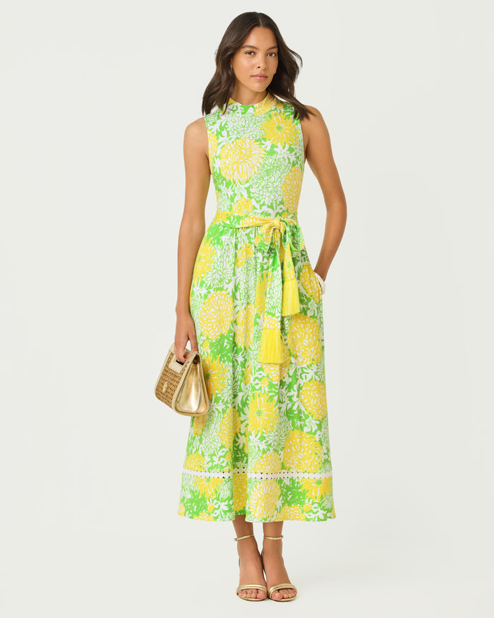 Lilly Pulitzer Colman Midi Dress - Crocodile Green Mumbo Jumbo