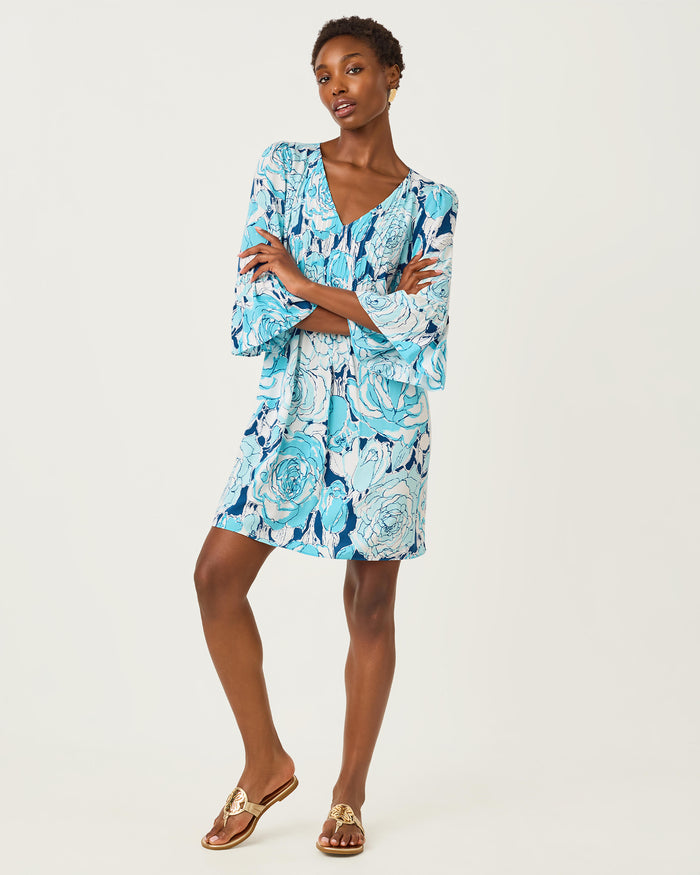 Lilly Pulitzer Danika 3/4 Sleeve Tunic - Capri Blue Rosanna