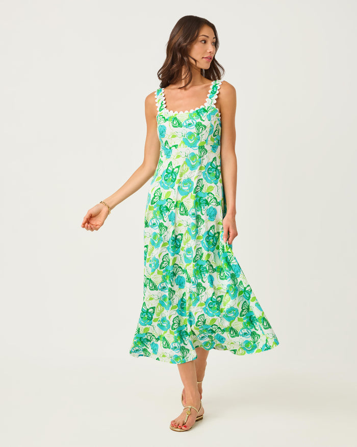 Lilly Pulitzer Dwyer Midi Dress - Resort White Monarch Rose