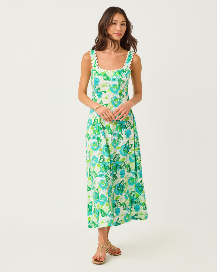 Lilly Pulitzer Dwyer Midi Dress - Resort White Monarch Rose