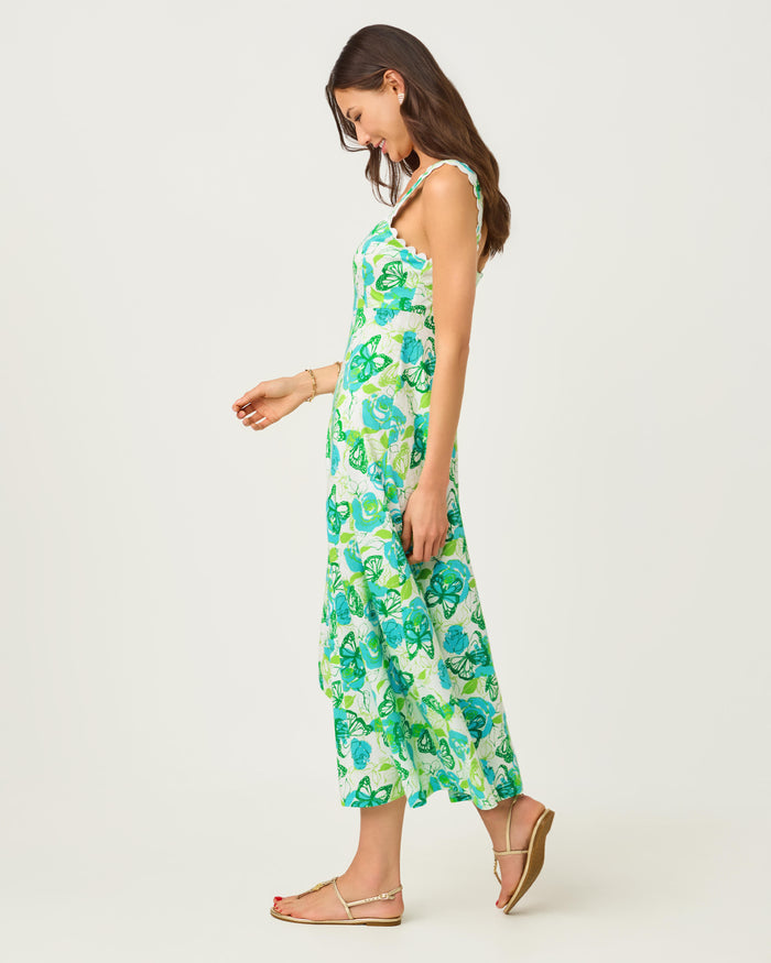 Lilly Pulitzer Dwyer Midi Dress - Resort White Monarch Rose