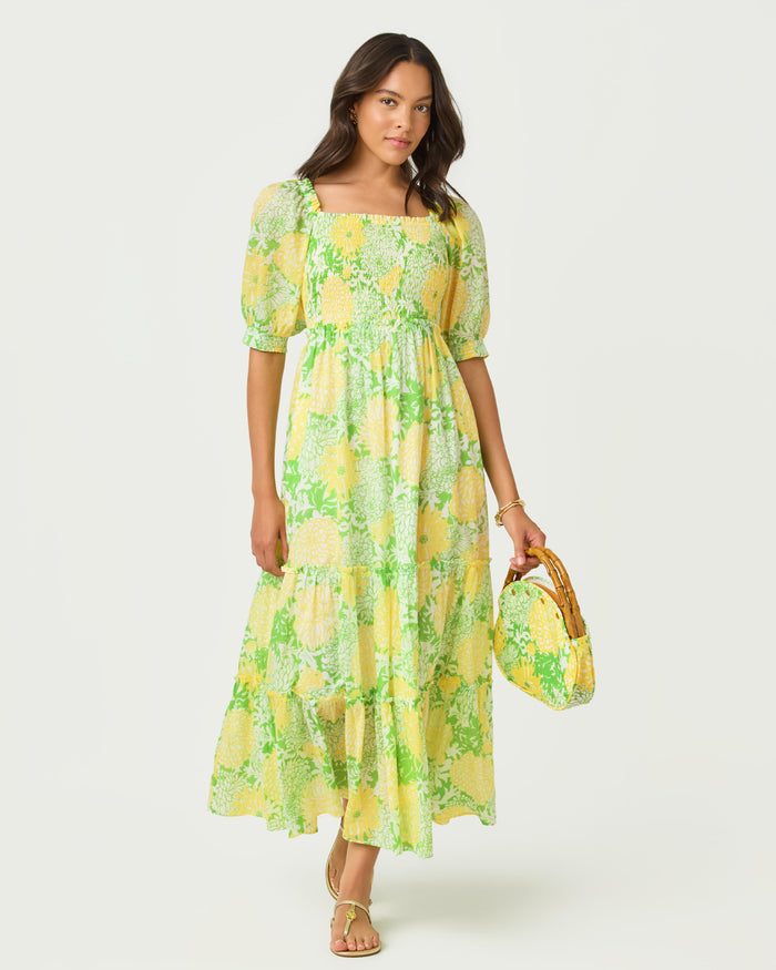Lilly Pulitzer Hadly Short Sleeve Dress - Crocodile Green Mumbo Jumbo