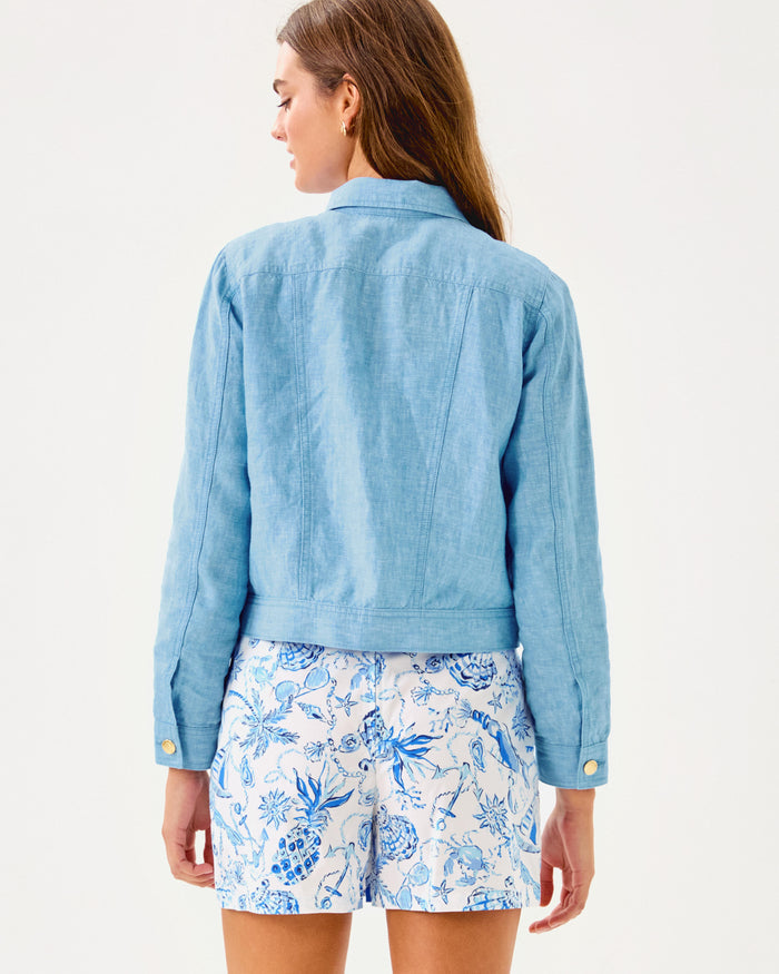 Lilly Pulitzer Seaspray Linen Jacket - Blue Periwinkle