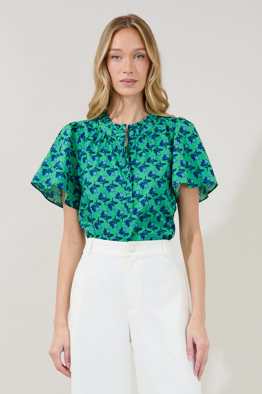 Lily Ruffle Blouse Floral