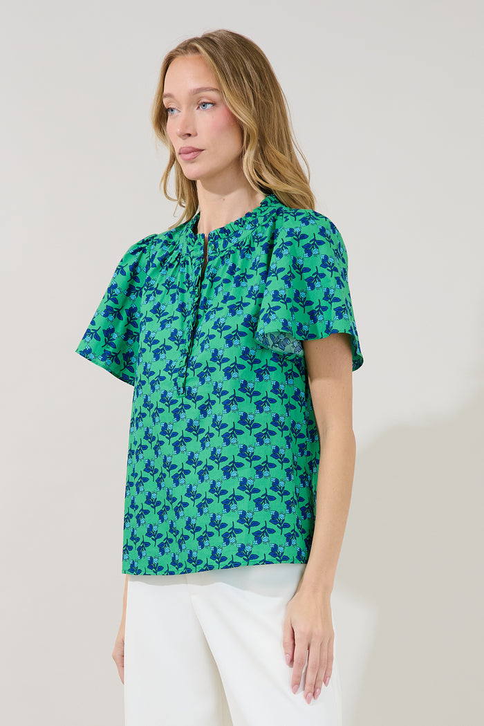 Lily Ruffle Blouse Floral