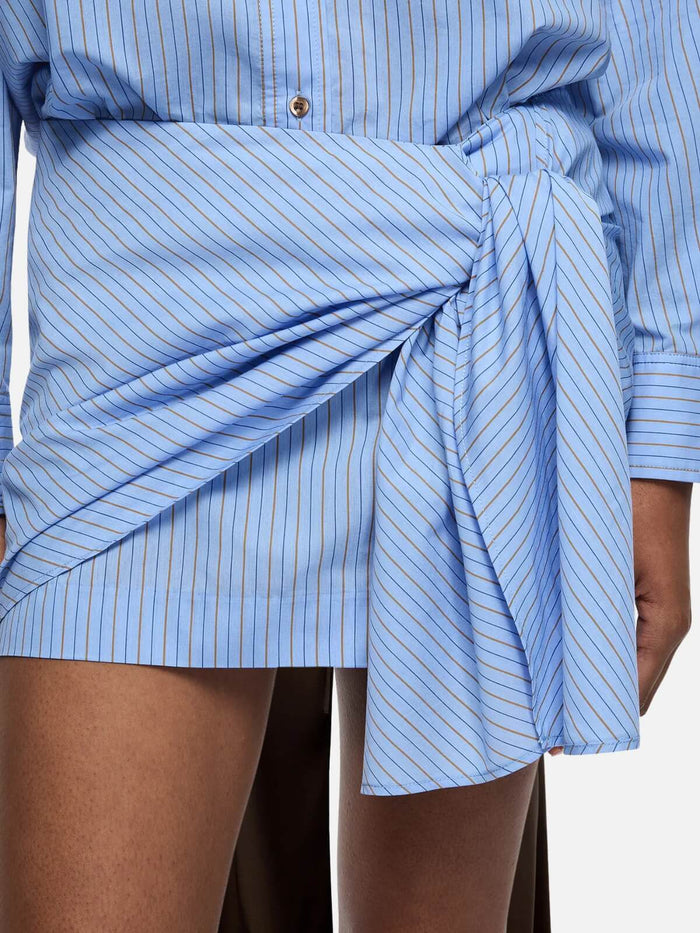 Linus Mini Skirt - Chambray Blue Stripe