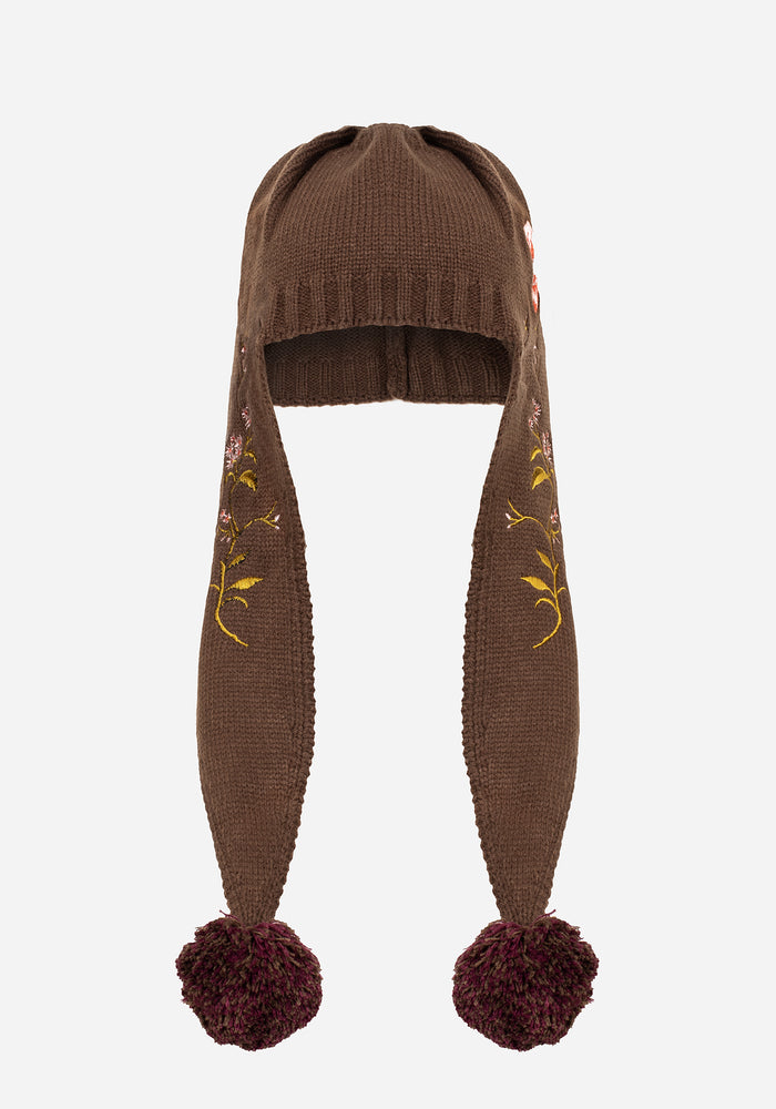Liora Moth Floral Pom Pom Hat