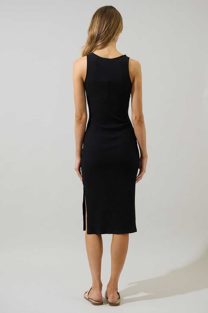 Lisbon Ribbed Knit Tank Midi Dress