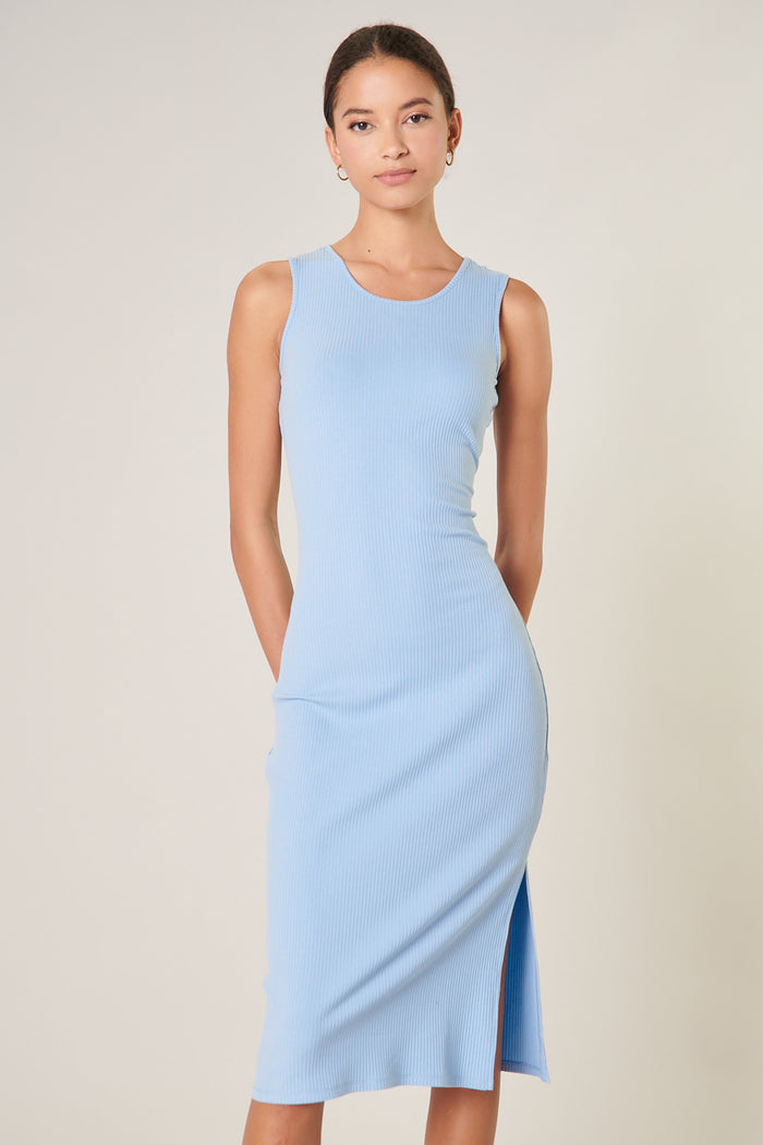 Lisbon Ribbed Knit Tank Midi Dress
