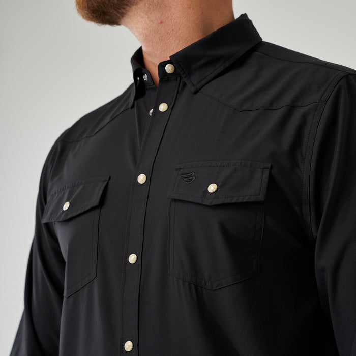 Long Sleeve Performance Western Shirt - Black
